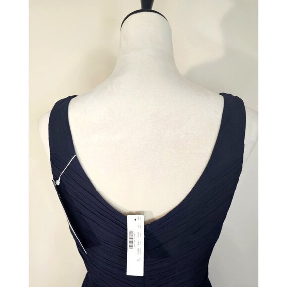 J. Crew Heidi Bridesmaid Dress Silk Chiffon Navy Size Petite 8 NWT - Picture 5 of 11